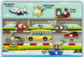 Wooden vehicles puzzle board with knobs, English and Hindi names