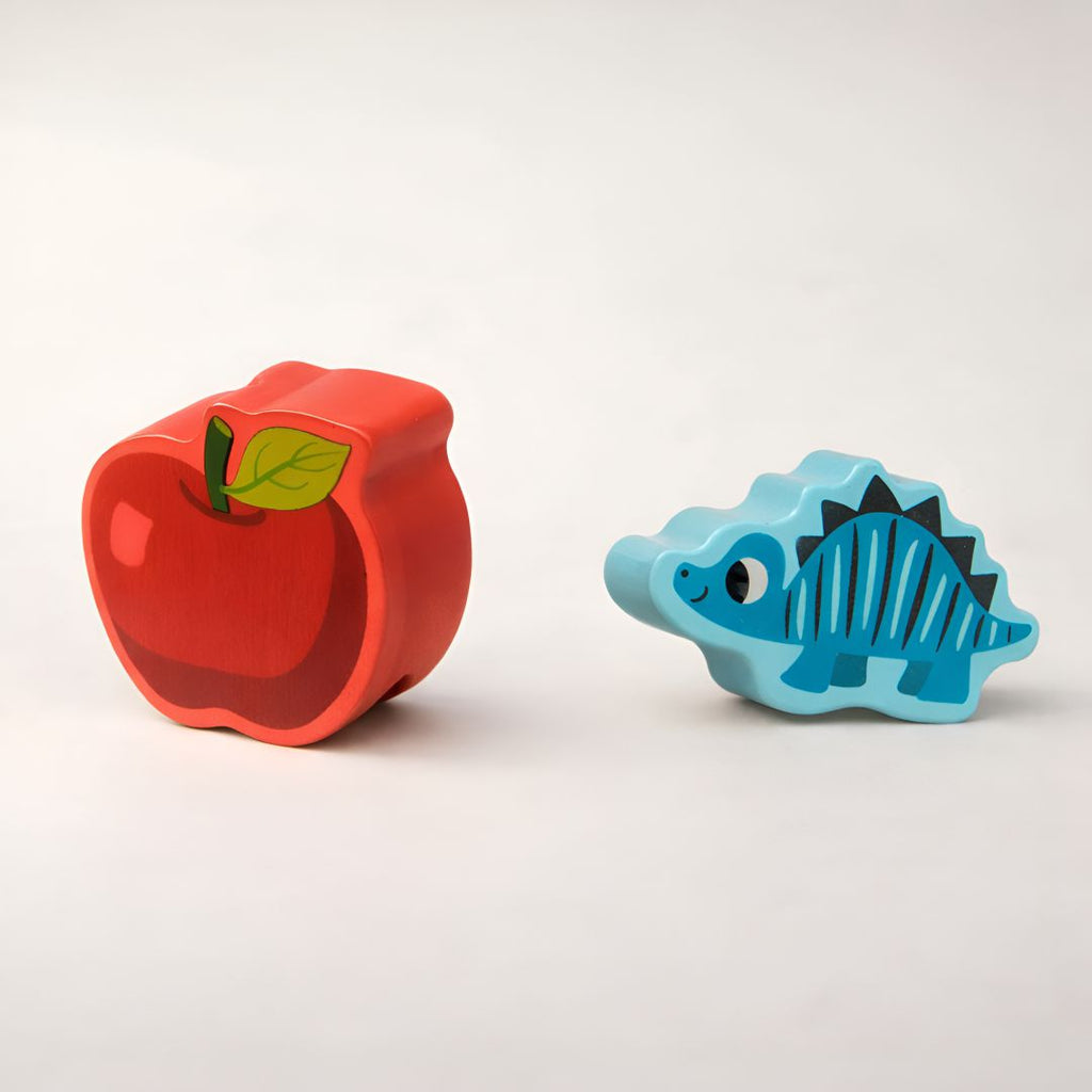 Wooden lacing beads toy