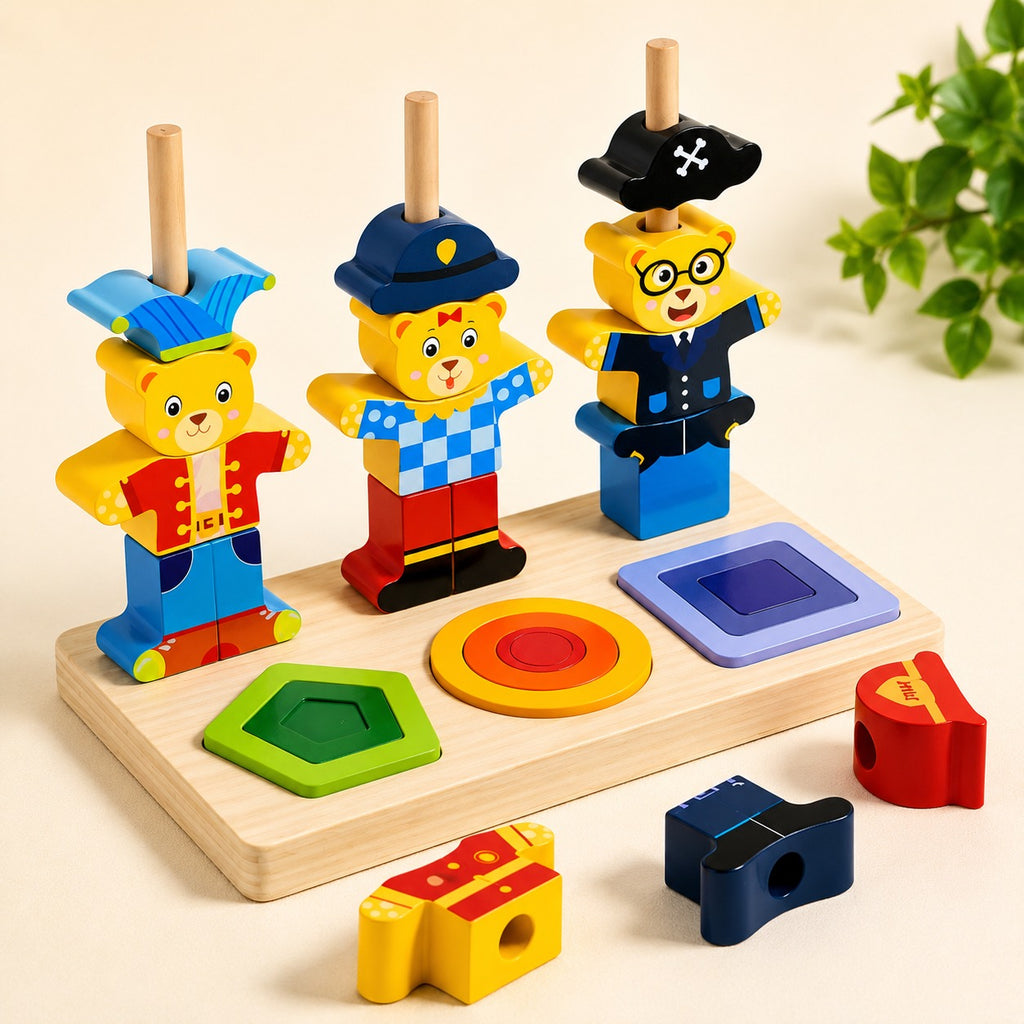 Little Bear dress-up stacking game