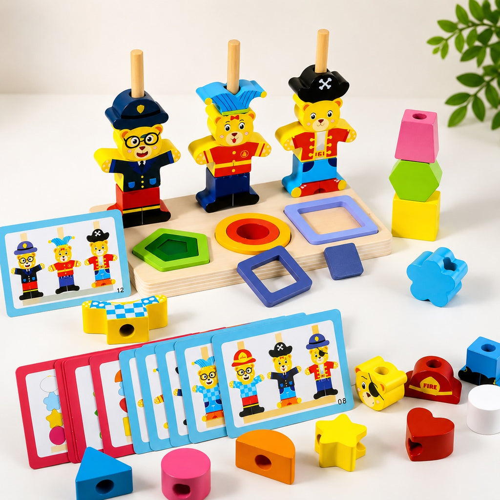 Little Bear dress-up stacking game