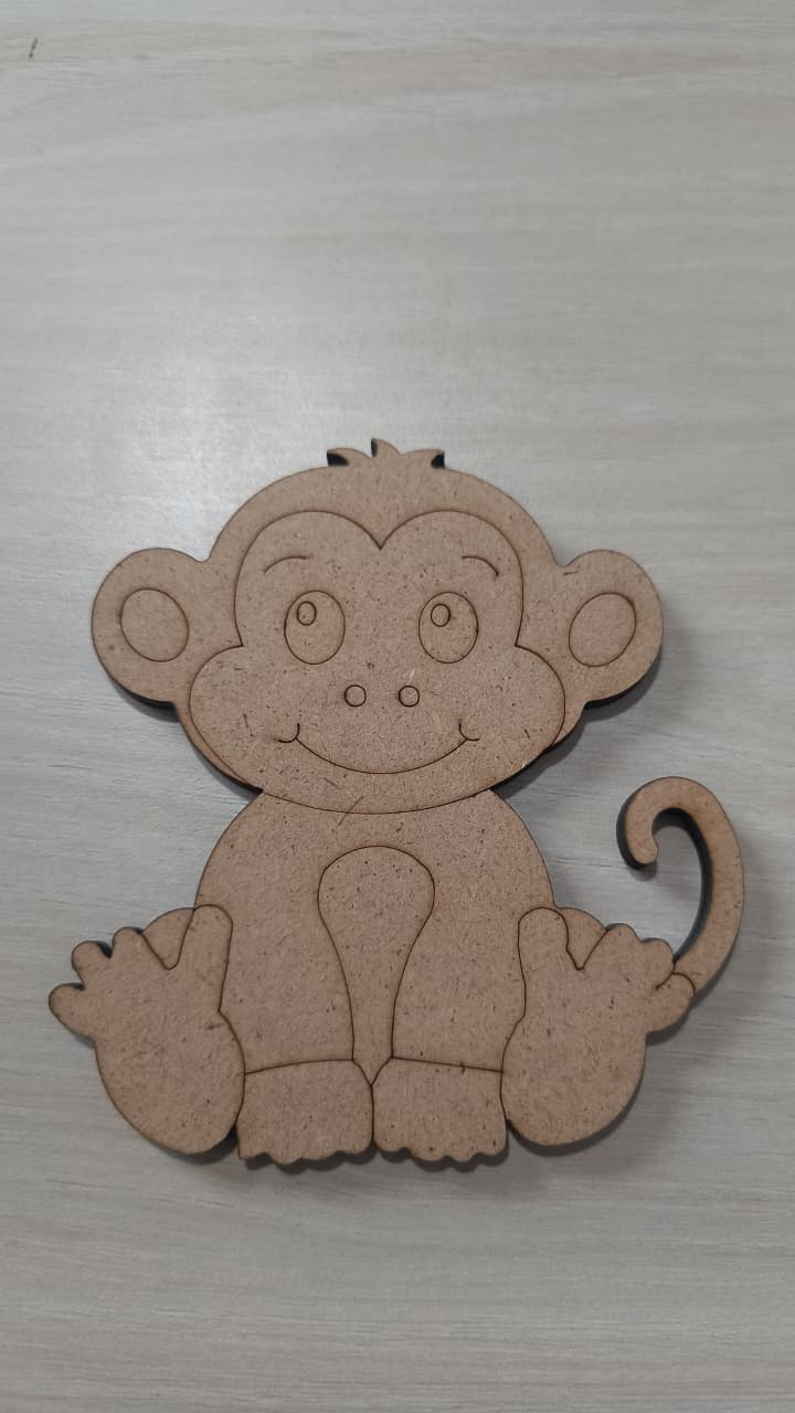 Wooden monkey cut-out to paint
