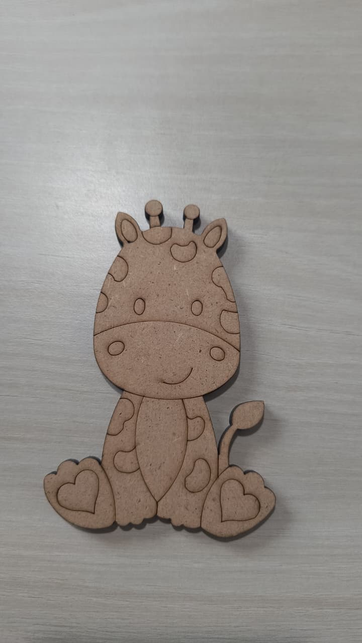 Wooden giraffe cut-out to paint