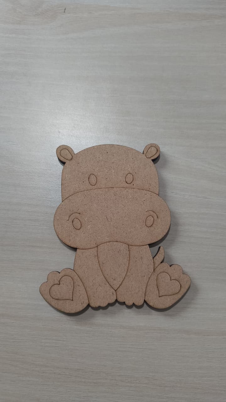 Wooden hippo cut-out to paint