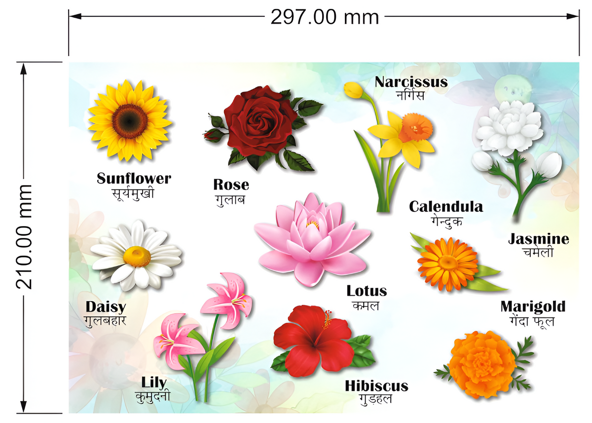 Wooden flowers puzzle board