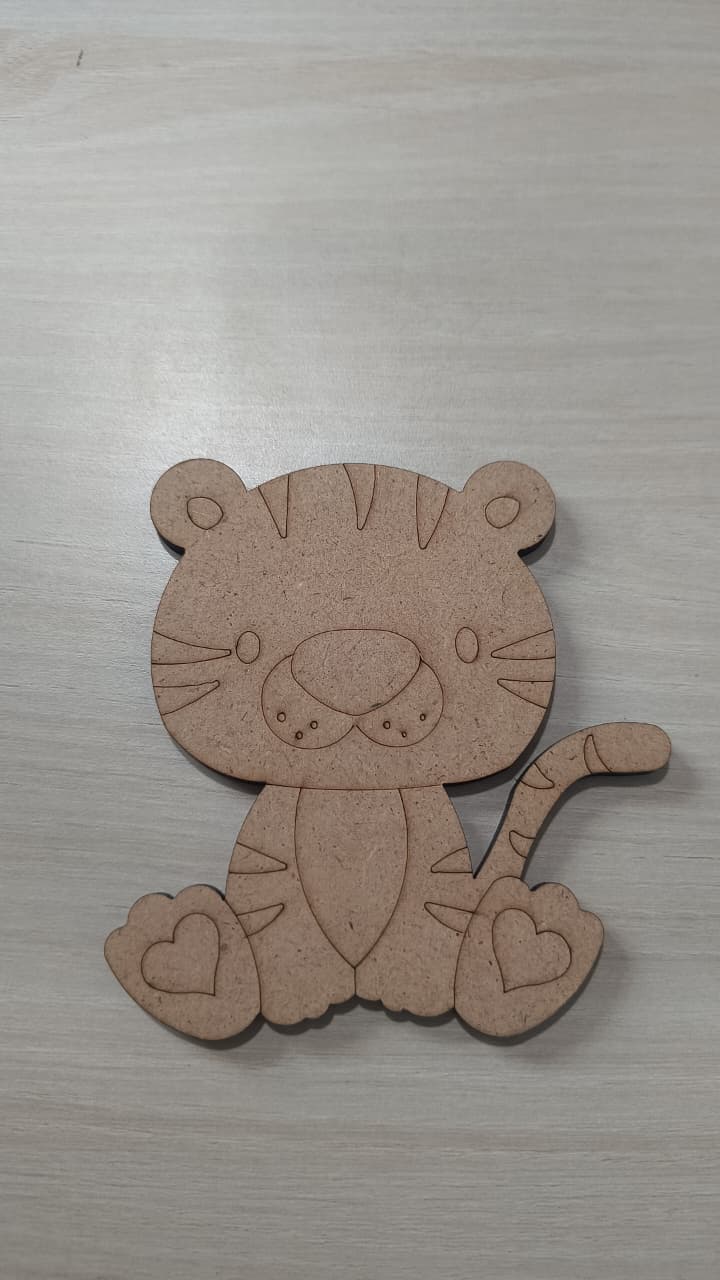 Wooden tiger cut-out to paint