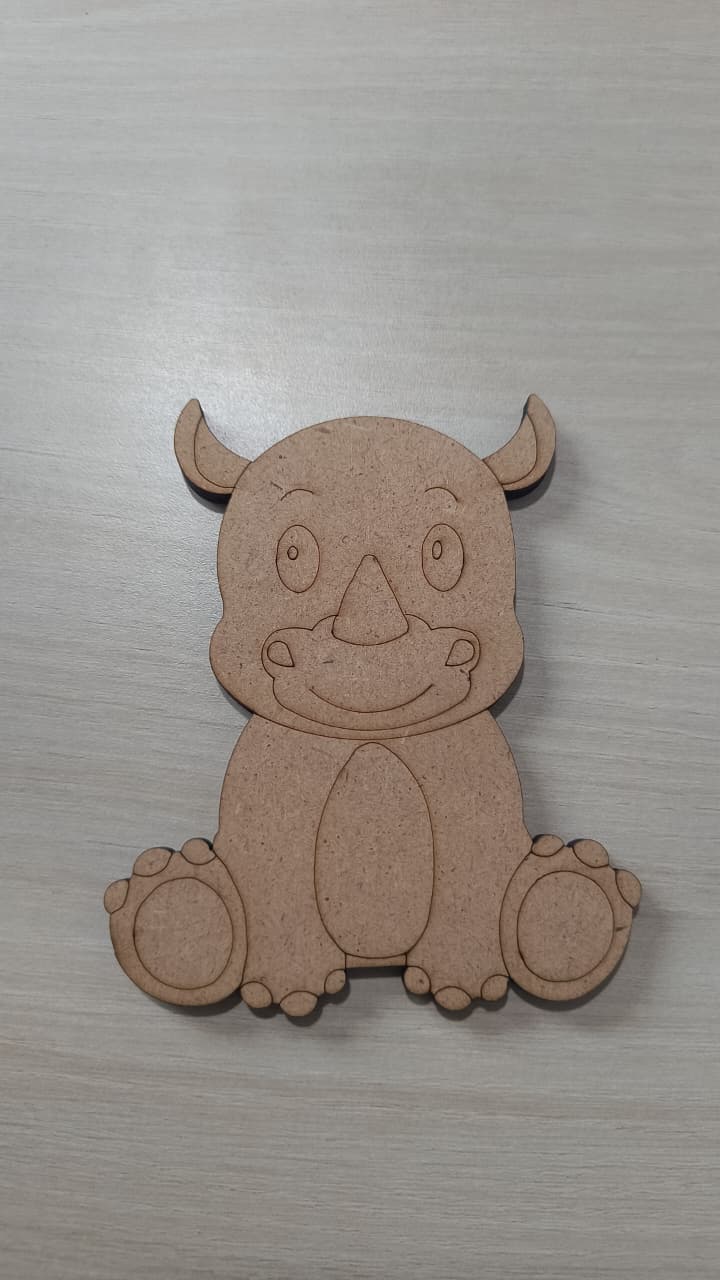 Wooden rhino cut-out to paint