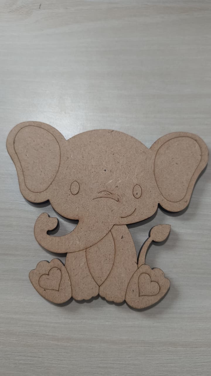 Wooden elephant cut-out to paint